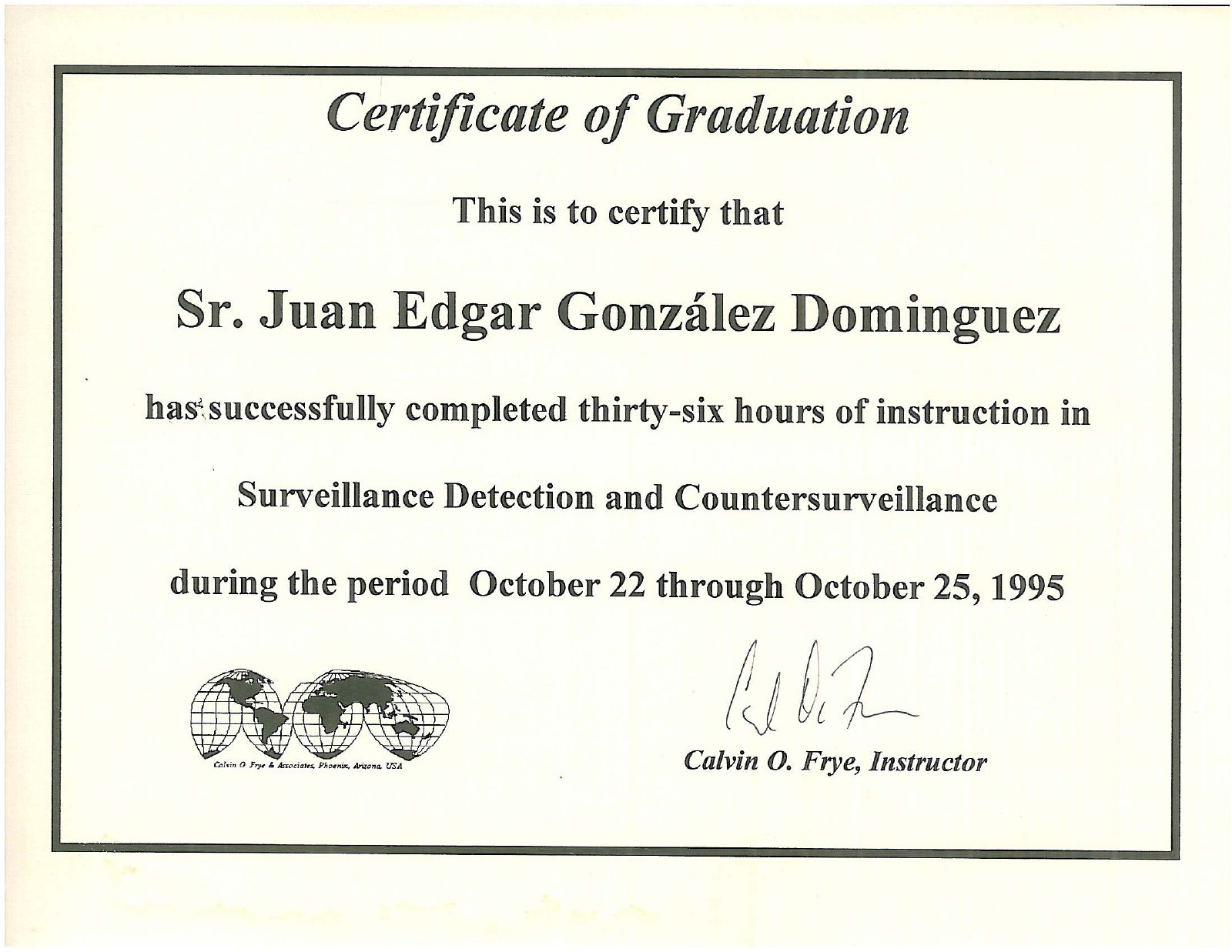 Primera página: Detección de vigilancia y contravigilancia, 1995.