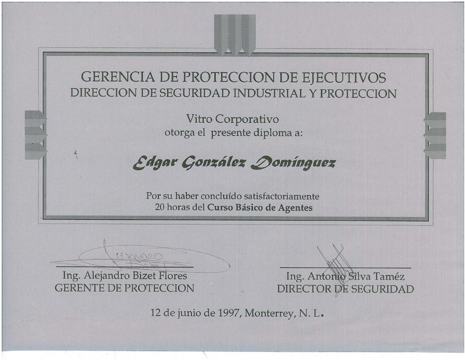 Primera página: Curso básico de agentes, 1997.
