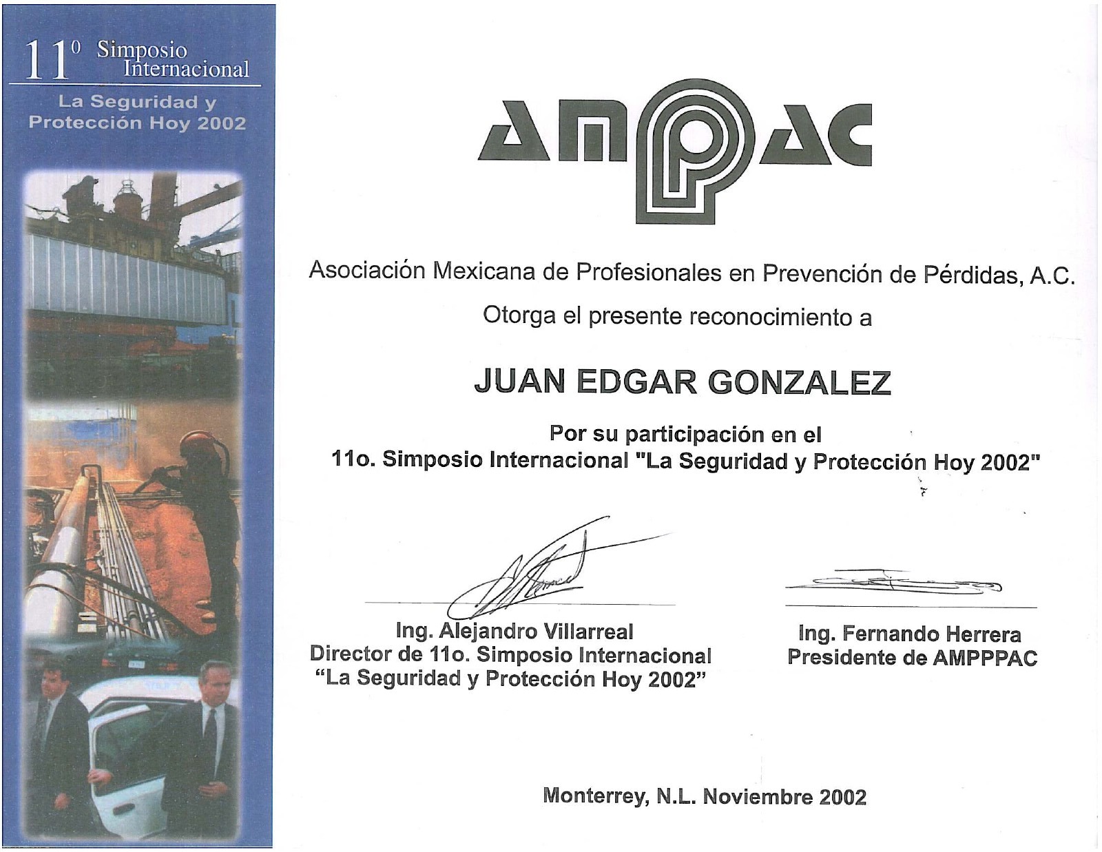 Primera página: La seguridad y protección hoy, 2002.