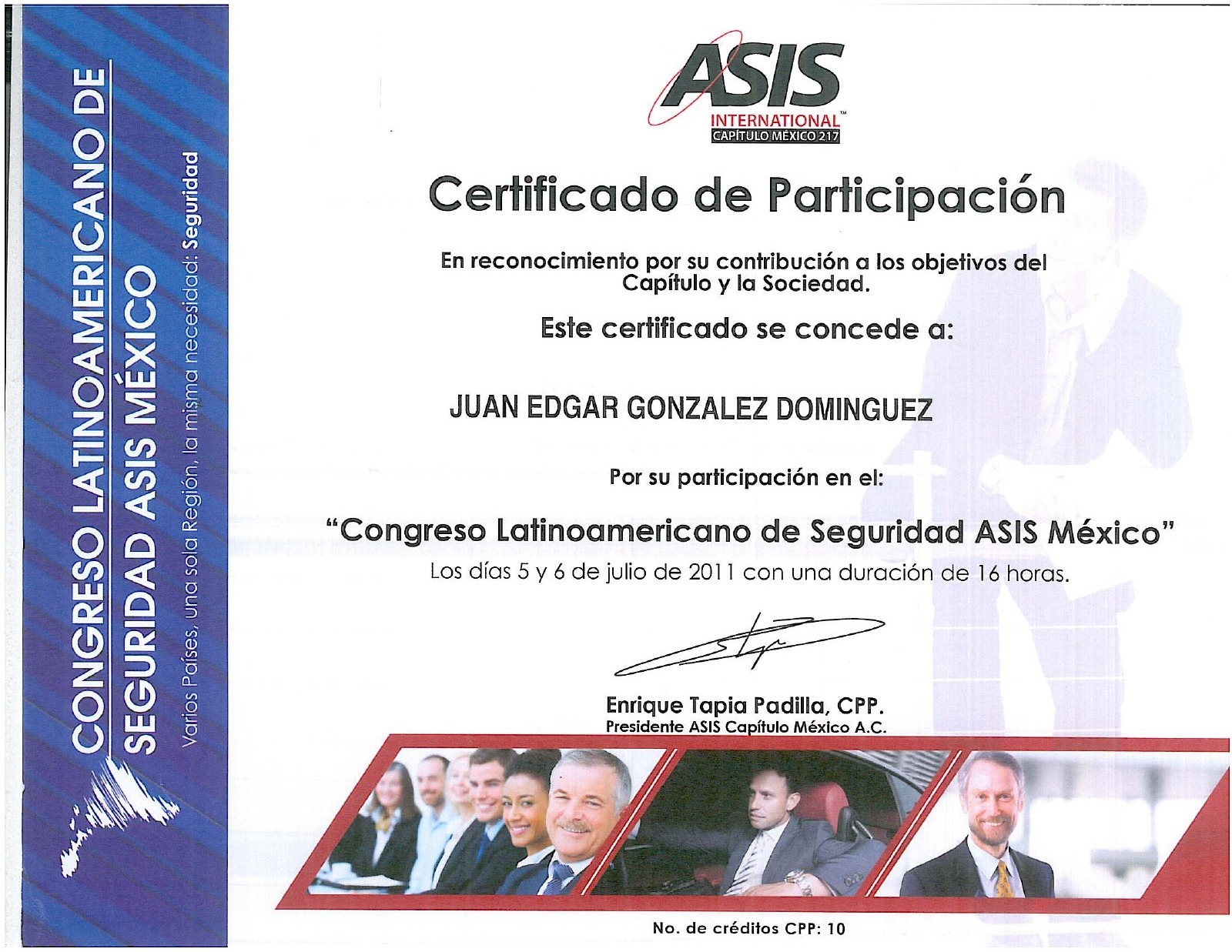 Primera página: Congreso Latinoamericano de Seguridad, 2011.